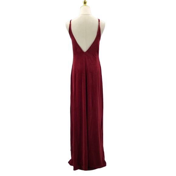 LULU'S  XL Promise of Forever Burgundy Velvet Column Maxi Dress NEW b169 - Picture 3 of 9